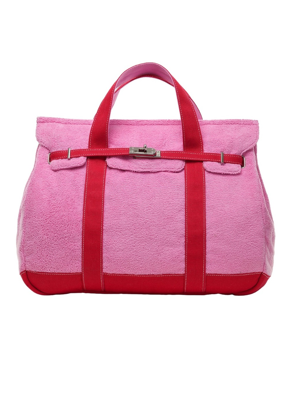 New! Sunwin Madaket Terry & Cotton Canvas Large Tote Boatkin Red Pink Lobster